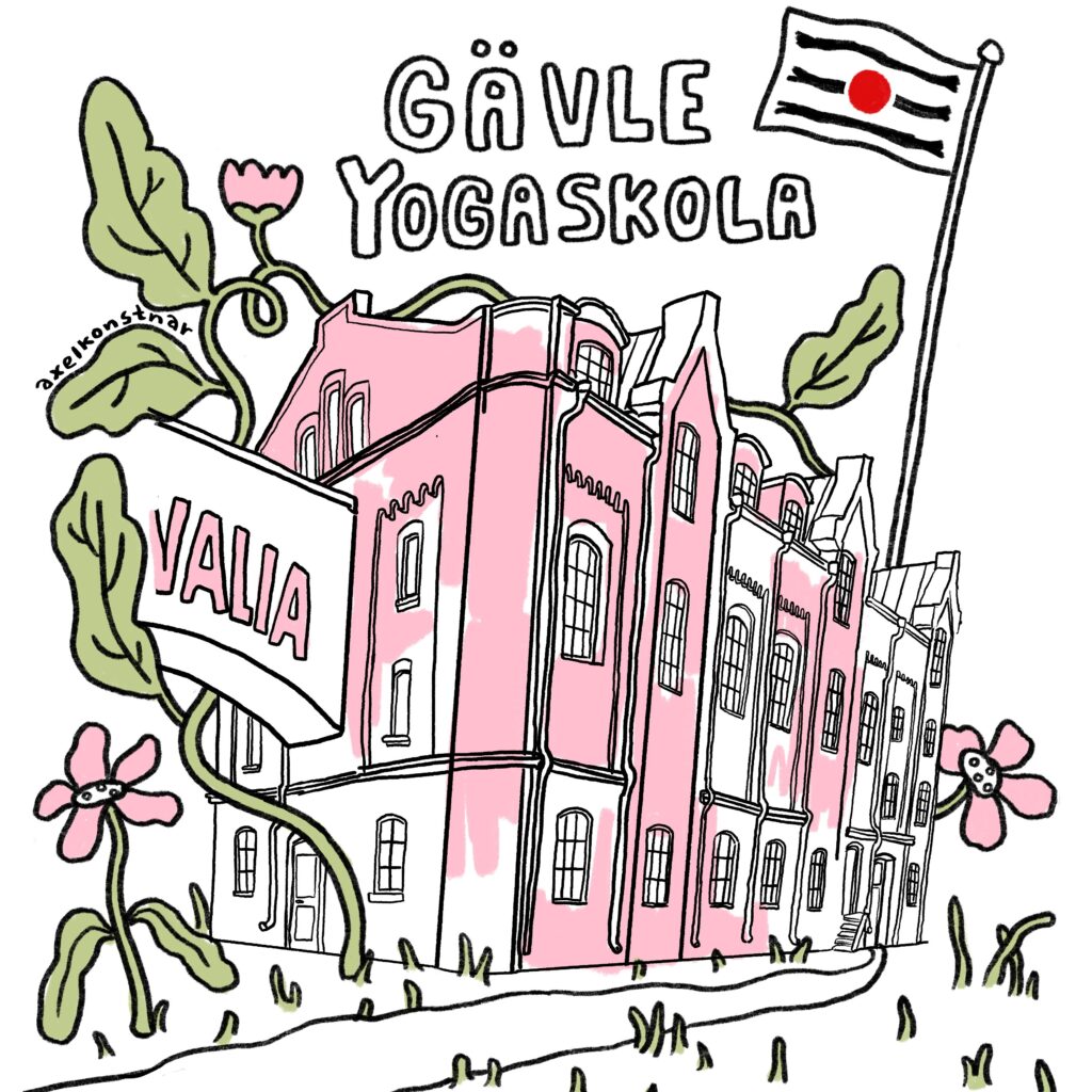 Illustration av byggnaden Gävle Yogaskola är belägen.